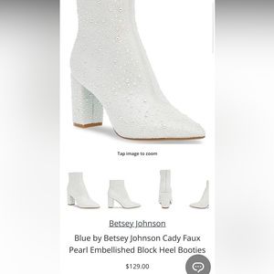 Betsey Johnson Cady faux pearl booties